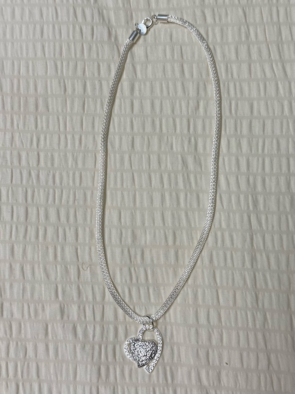 Silver Heart Pendant Necklace - Women's Jewelry